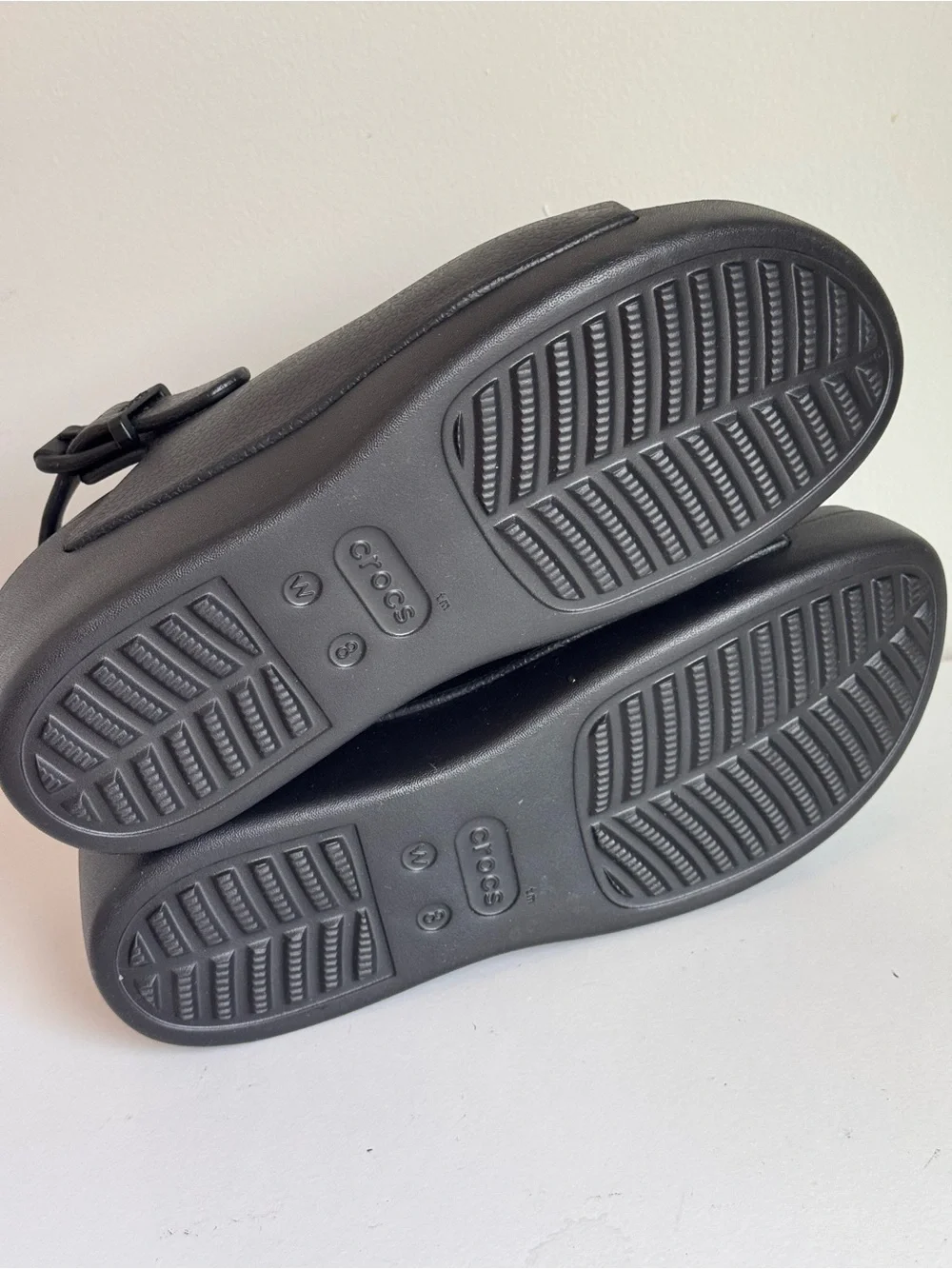 NEW CROCS Dylan Platform Slide Wedge Black Adjustable Sling Back Open Toe W8